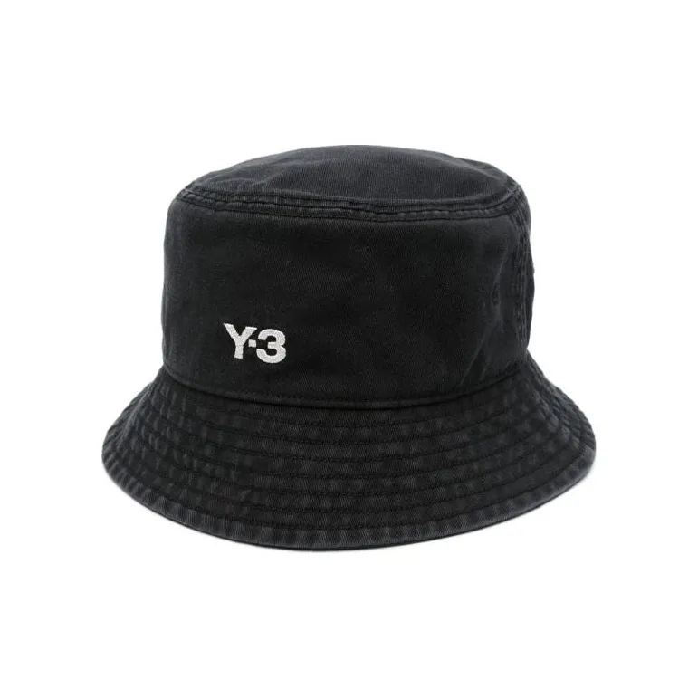 Y 3 Cotton Recycled Polyester Bucket Hats Men's Black
