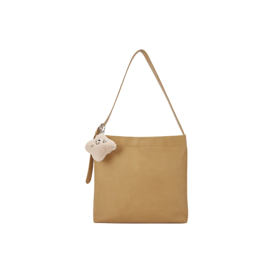 Hotwind Полиуретан PU Кожа Плечевая Сумка Стандартная Женская Светло-Коричневый Бежевый