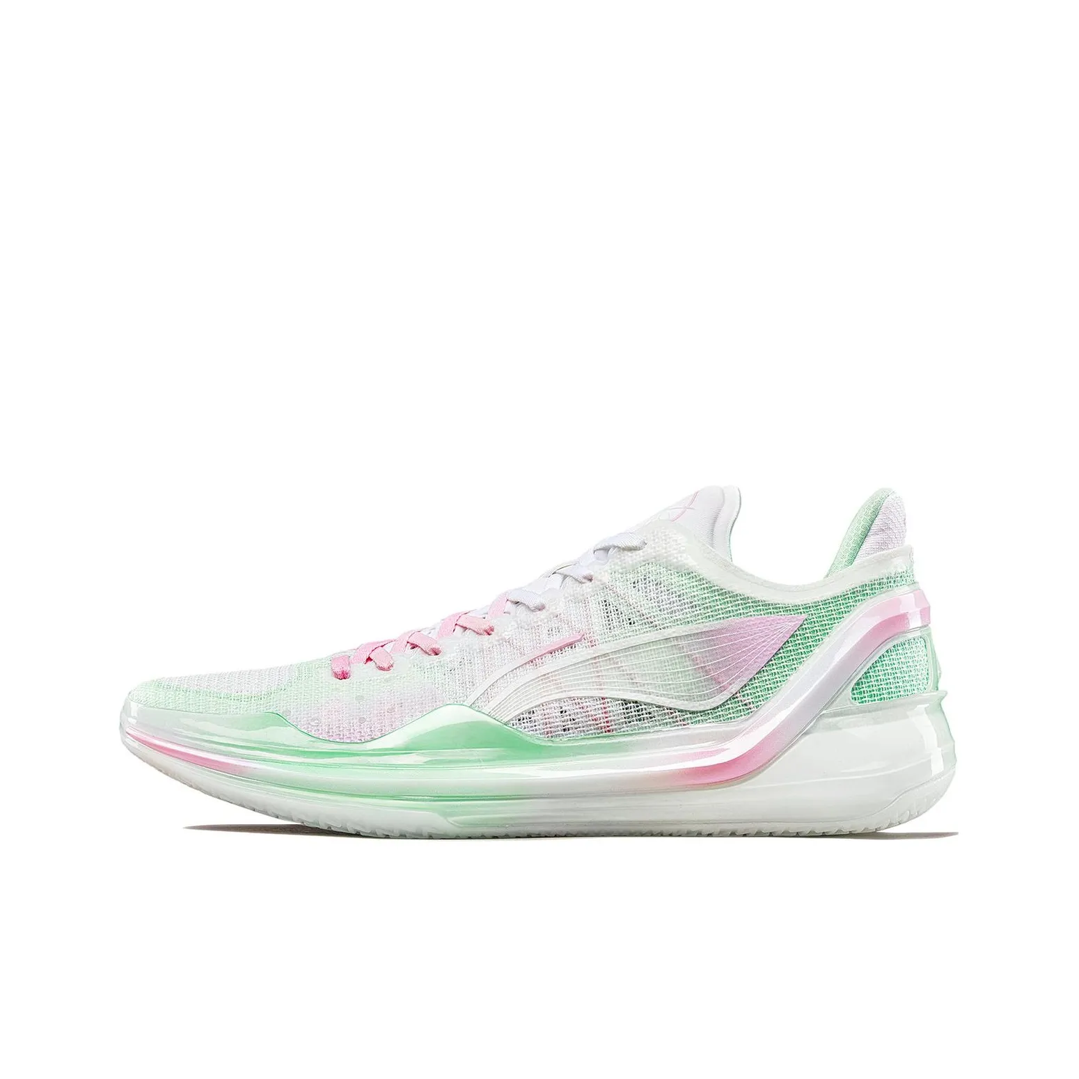 LINING Blade 4V2 Basketball Shoes Men Low Top Standard White/Cooling Green