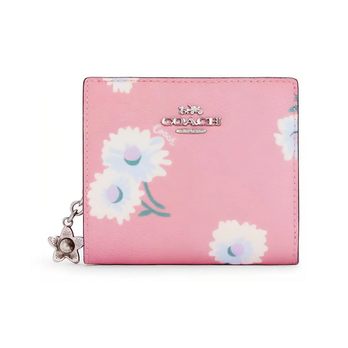 COACH Leather Clutch Card Holder Wallet Women's Pink