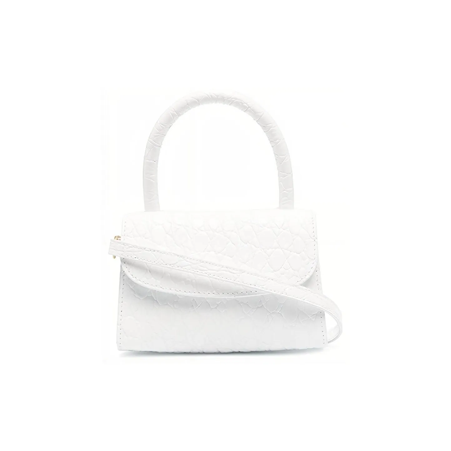 By Far Mini Croco Sheepskin Shoulder Bag Crossbody Bag Small Square Bag Handbag Mini Women's White