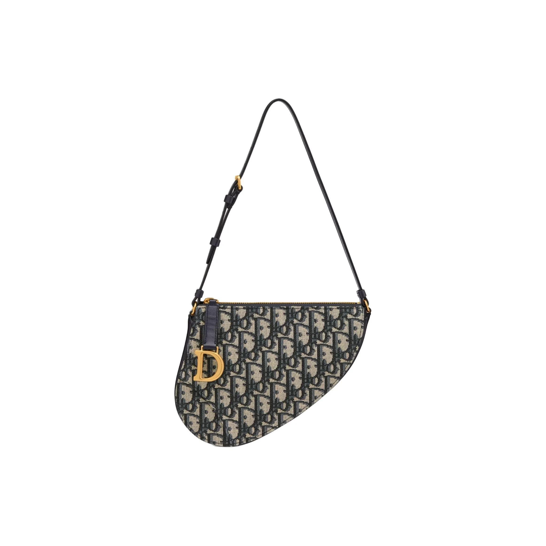DIOR Saddle Jacquard Fabric Saddle Bag Handbag, Shoulder Bag Women's Blue