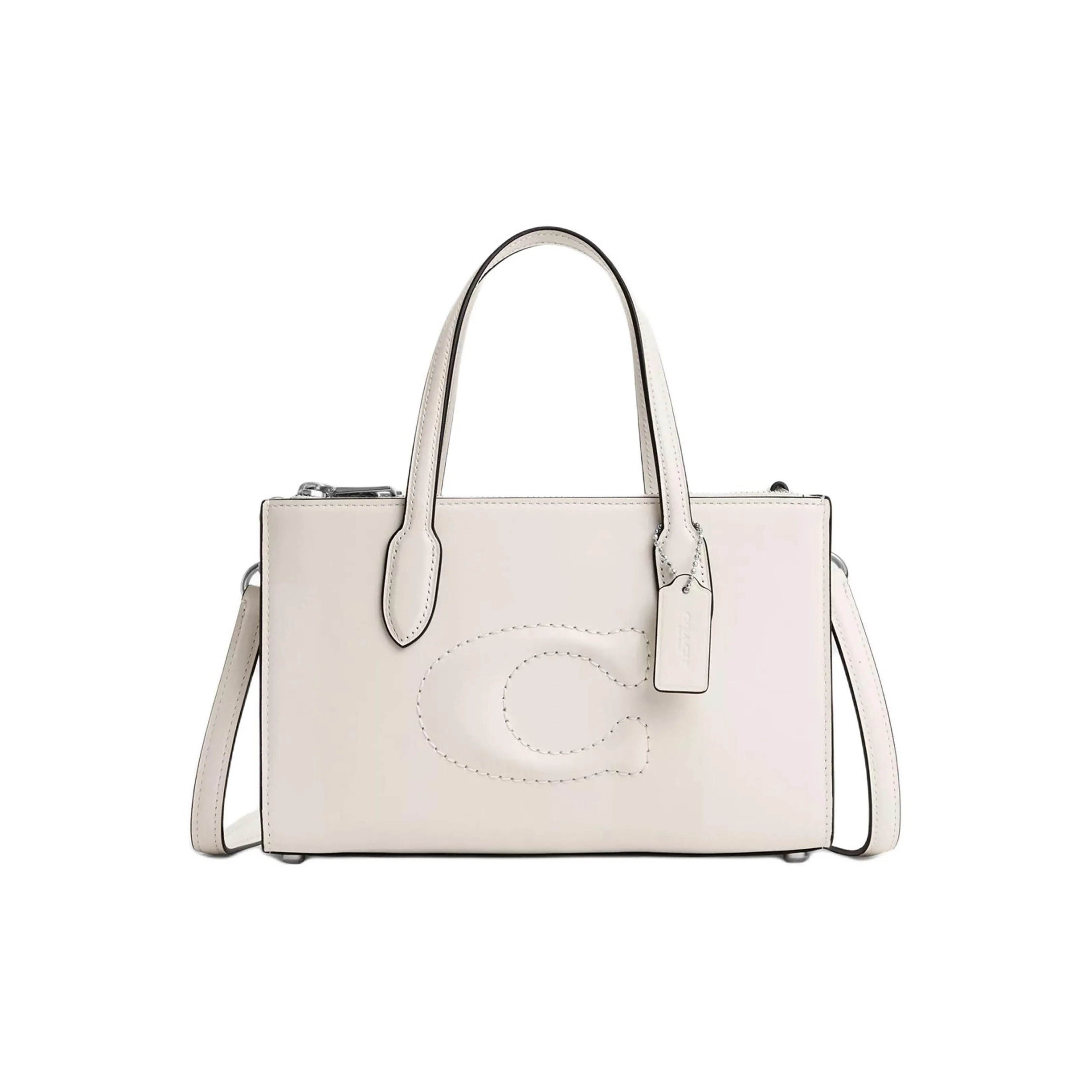 COACH Nina Утонченный Телячья кожа Сумка через плечо Сумка Средний Women's Silver Мел