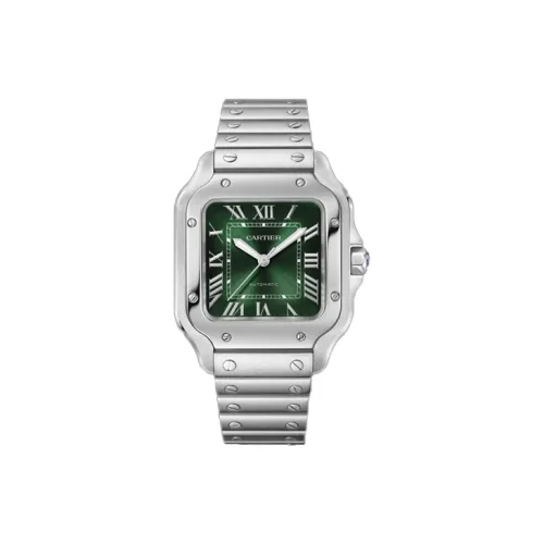 CARTIER Автоматический Механический Movement Мужские SANTOS DE Часы 35,1мм*35,1мм Зеленый