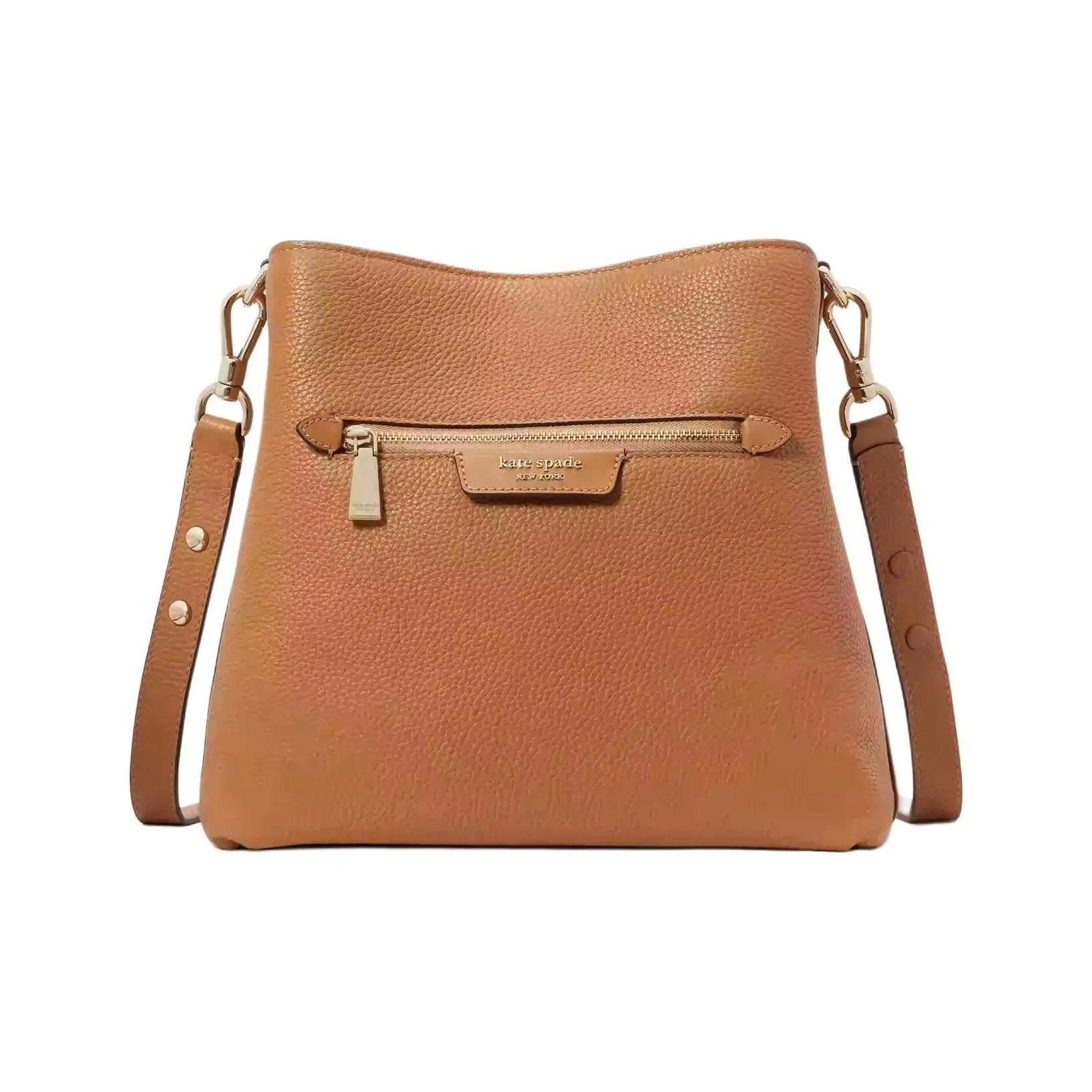 Kate Spade Hudson Litchi Grain Leather Crossbody Bag, Shoulder Bag Regular Women's Brown