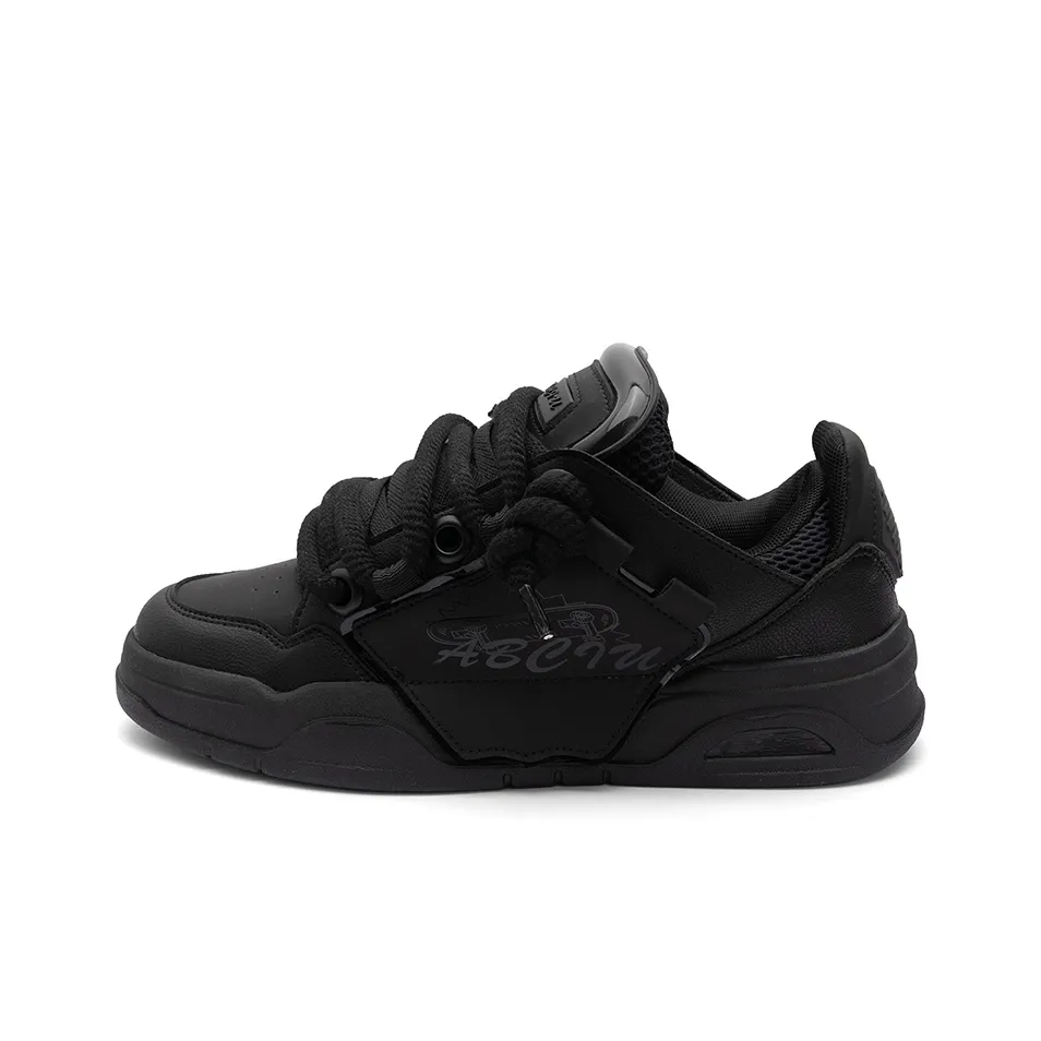 ABCIU x Seattle Palm Anti Slip Wear Resistant Low Top Skateboard Shoes Unisex Black