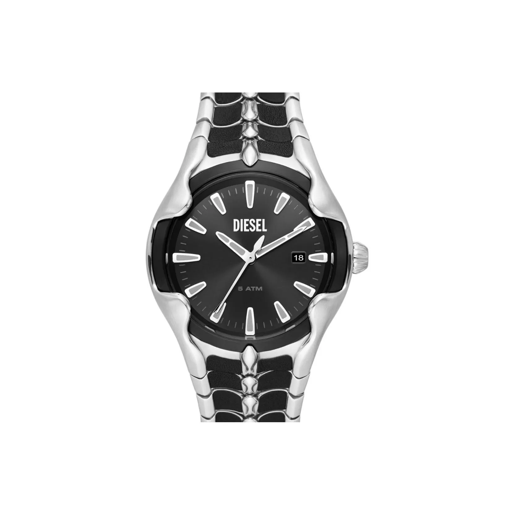 DIESEL Кварцевый механизм Мужские часы 44 мм Черный