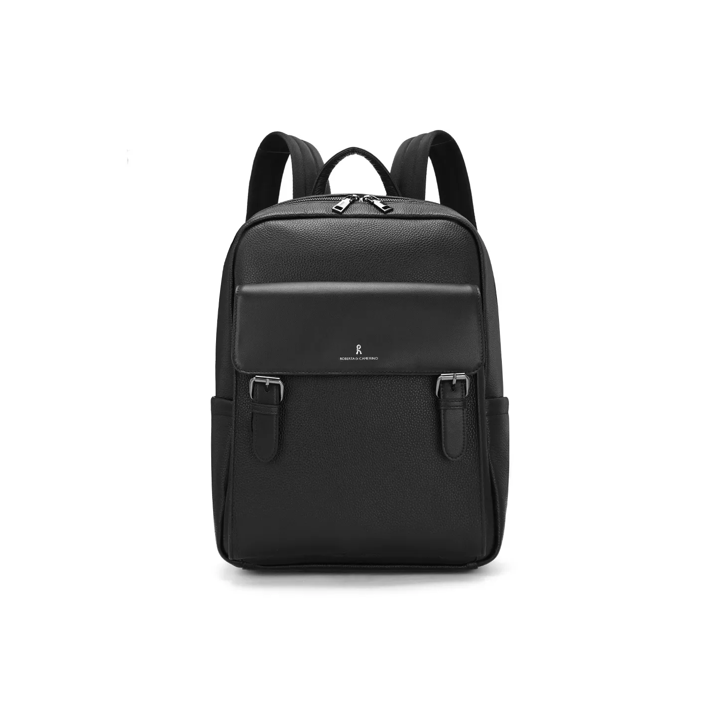 Roberta Di Camerino Коровья кожа Коммутирование Студенты Рюкзак 14 дюймов Рюкзак Большой Мужской Черный