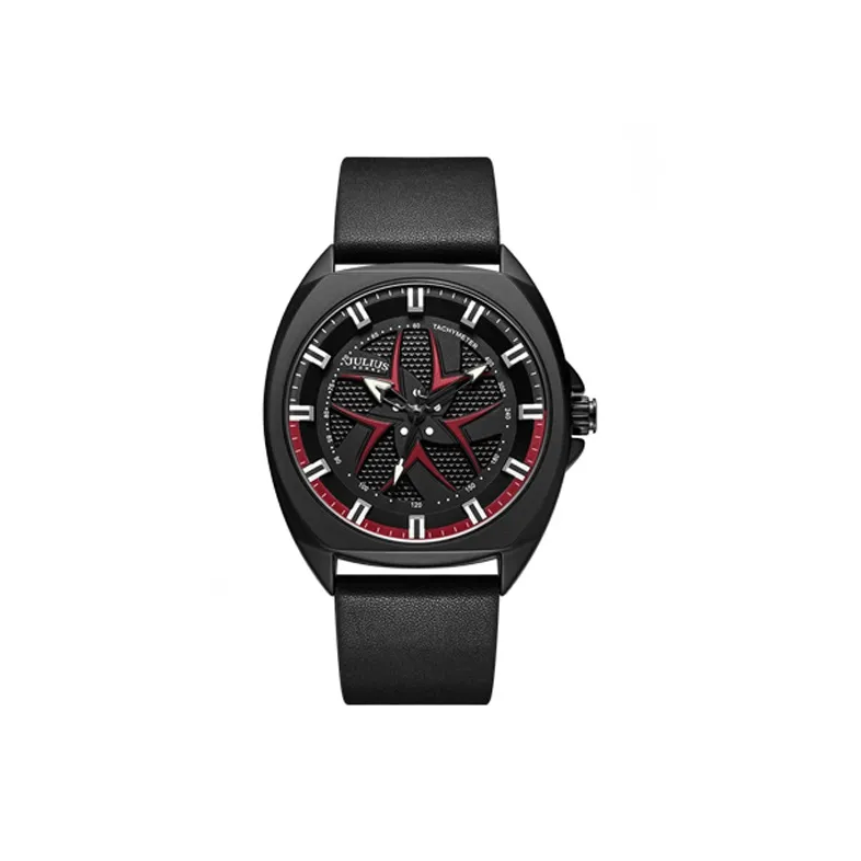 JULIUS JL Кварцевый механизм Часы Мужские Красный Циферблат