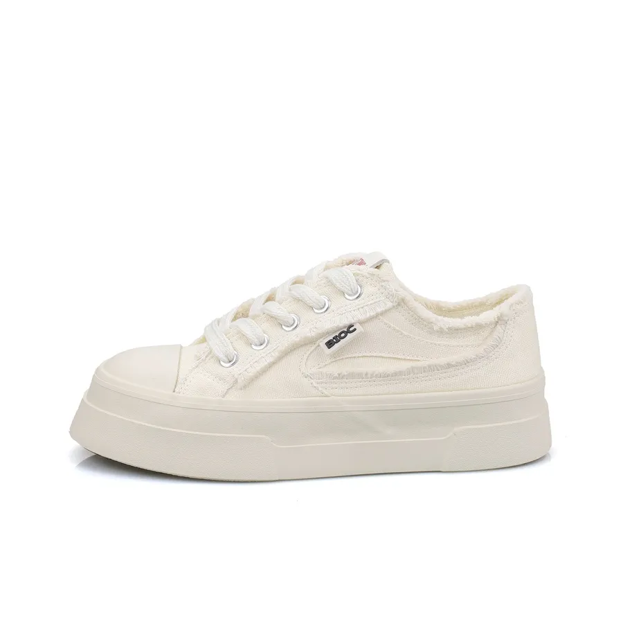 B10CROWN Anti-Slip Wear-Resistant Low-Top Canvas Shoes Women's Beige