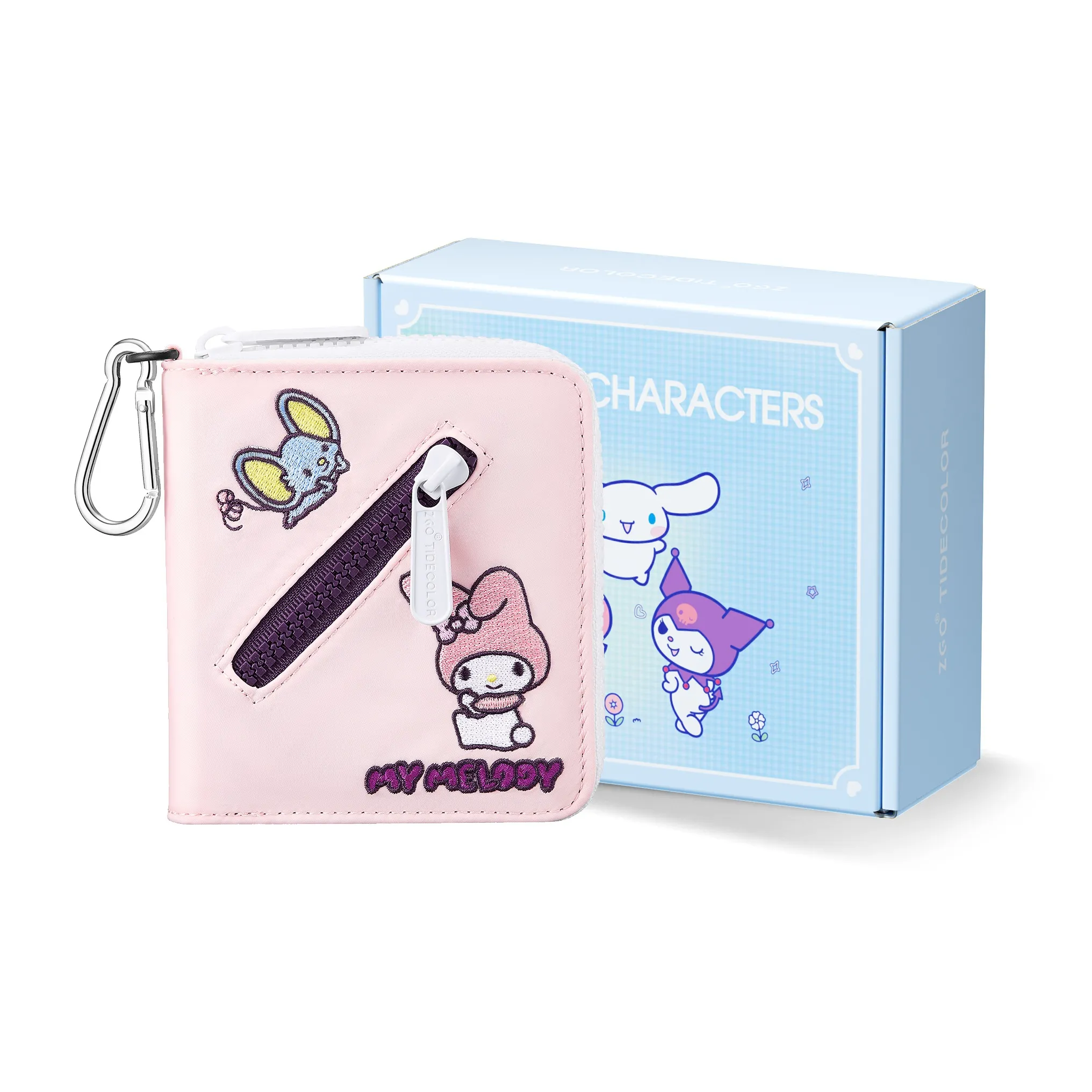 Zgo Sanrio My Melody Collection Polyester Cute Girl Card Holder Coin Purse Small Bag Versatile Regular Women's Pink