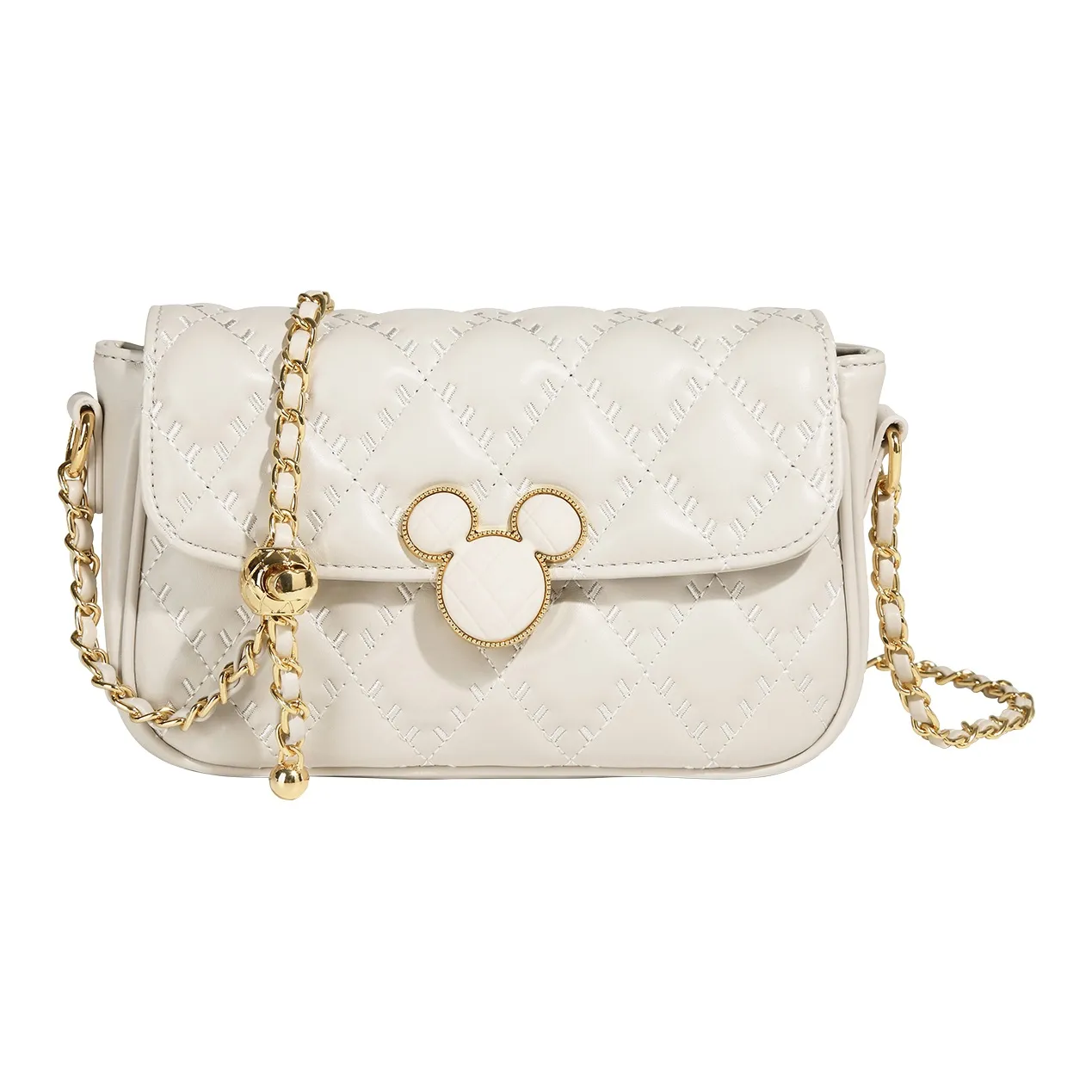 Disney Mickey Series ПУ (полиуретан) Одно плечо Через плечо Сумка с цепочкой Средняя Женская Черный Белый Розовый