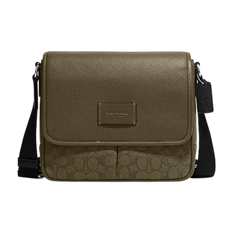 COACH Sprint Коровья кожа с текстилем Сумка через плечо Средняя Мужская Умбра