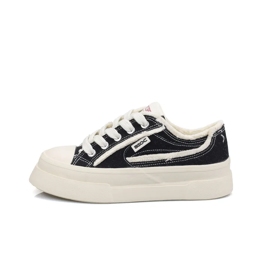 B10CROWN Anti Slip Wear Resistant Low Top Canvas Shoes Women's Black
