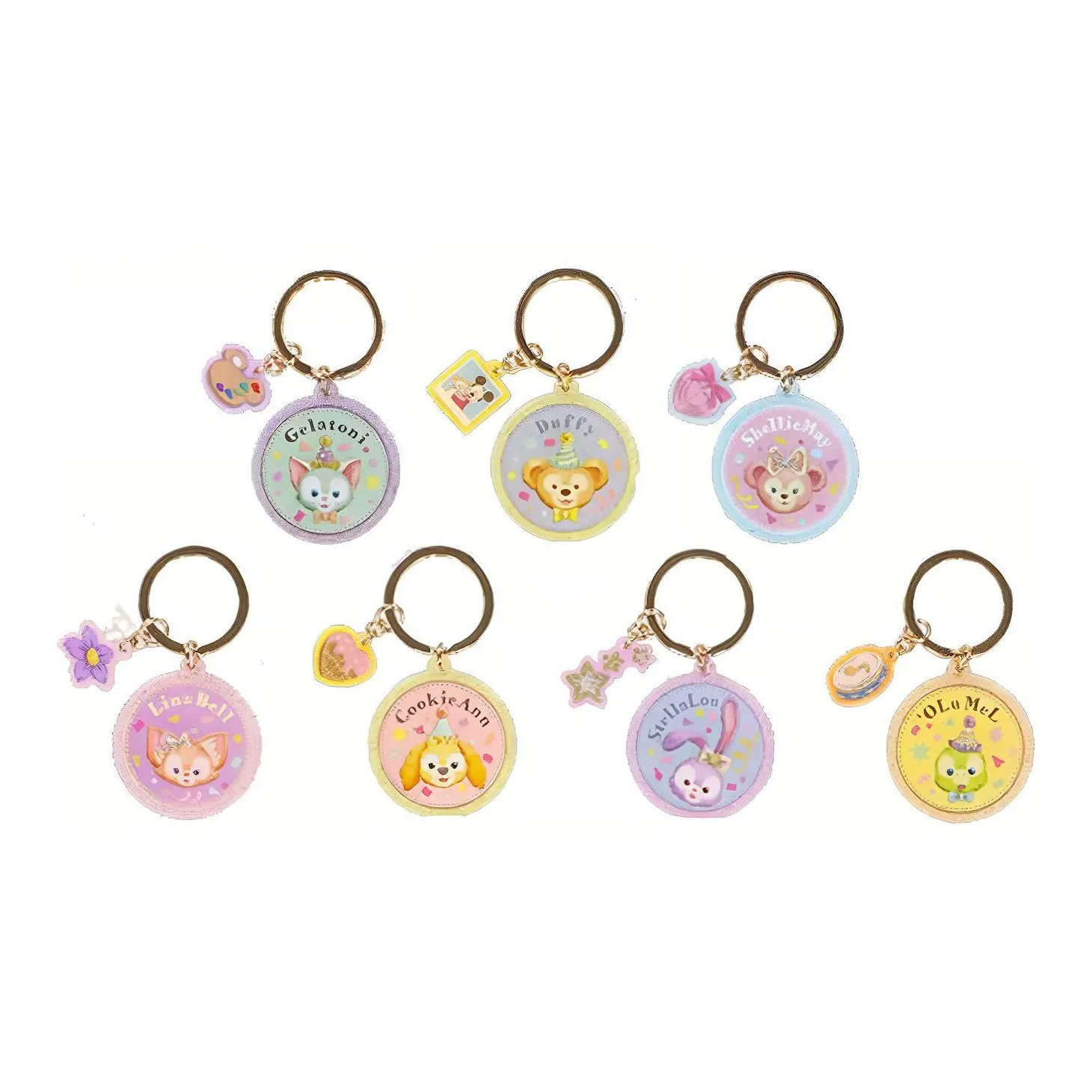 Disney Duffy And Friends Duffy And Friends Acrylic Keychains Small Pendants Set Anime / Games Pendants