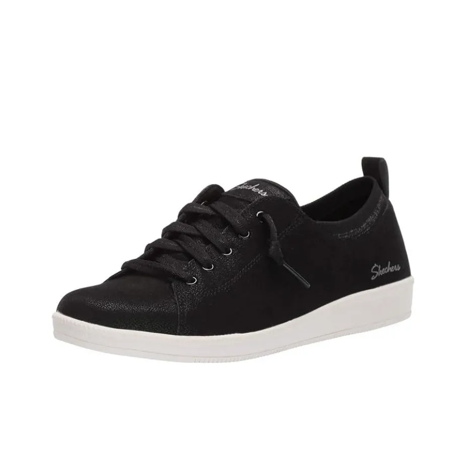 Skechers Active Memory Foam Cushioning Wear Resistant Low Top Skateboard Shoes Women
s Black White