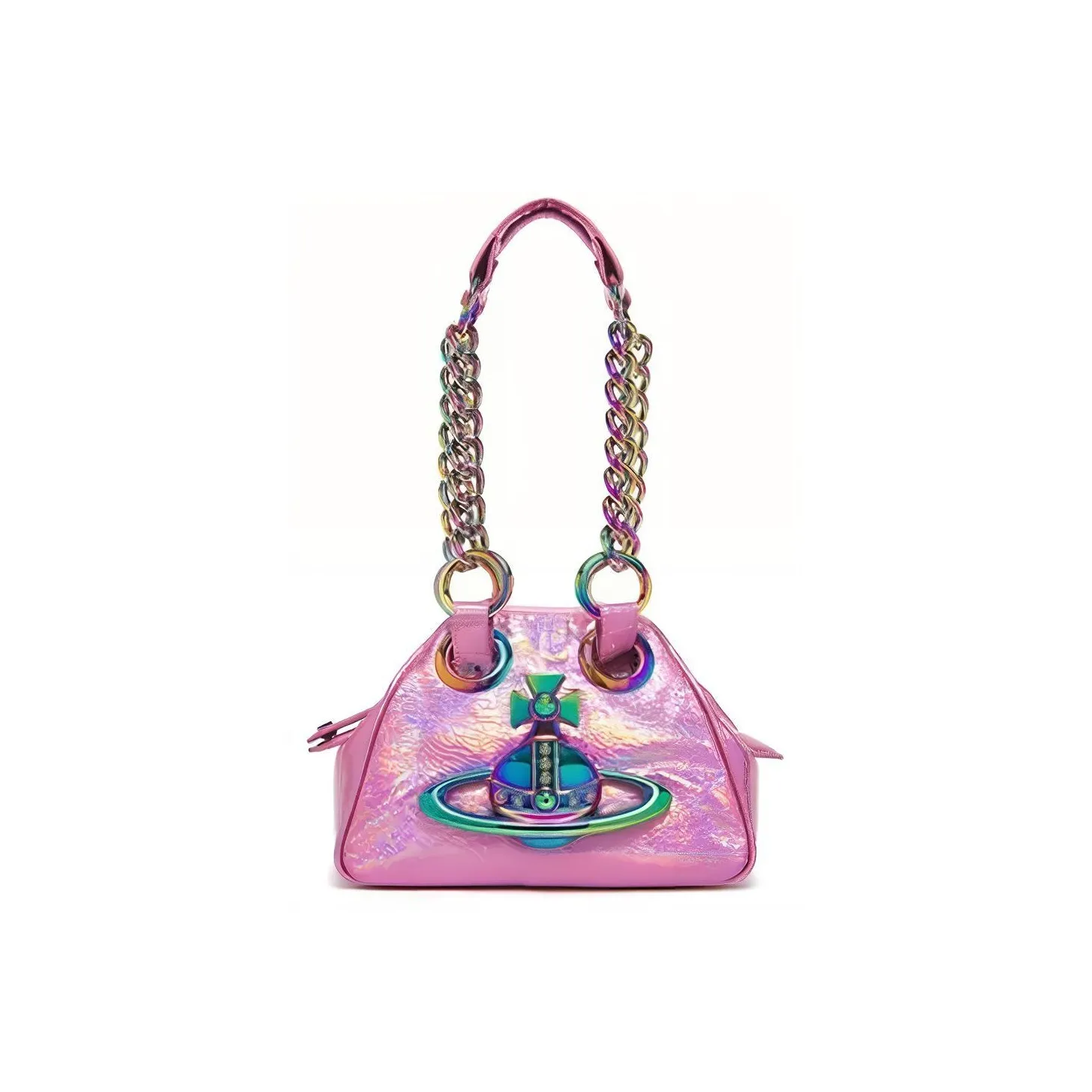 Vivienne Westwood Calfskin Bowling Bag, Shoulder Bag, Handbag Women's Pink