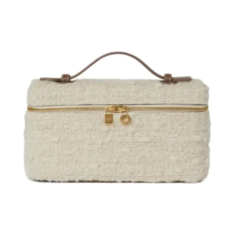 Loro Piana ExtraPocket Wool Shoulder Bag Crossbody Bag Handbag Regular Unisex White With Stone Color Accents