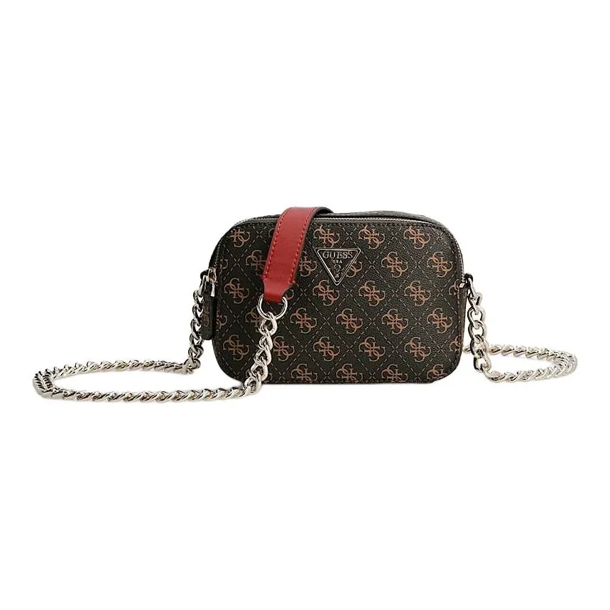 GUESS Polyurethane Camera Bag, Crossbody Bag, Shoulder Bag Mini Women's Brown