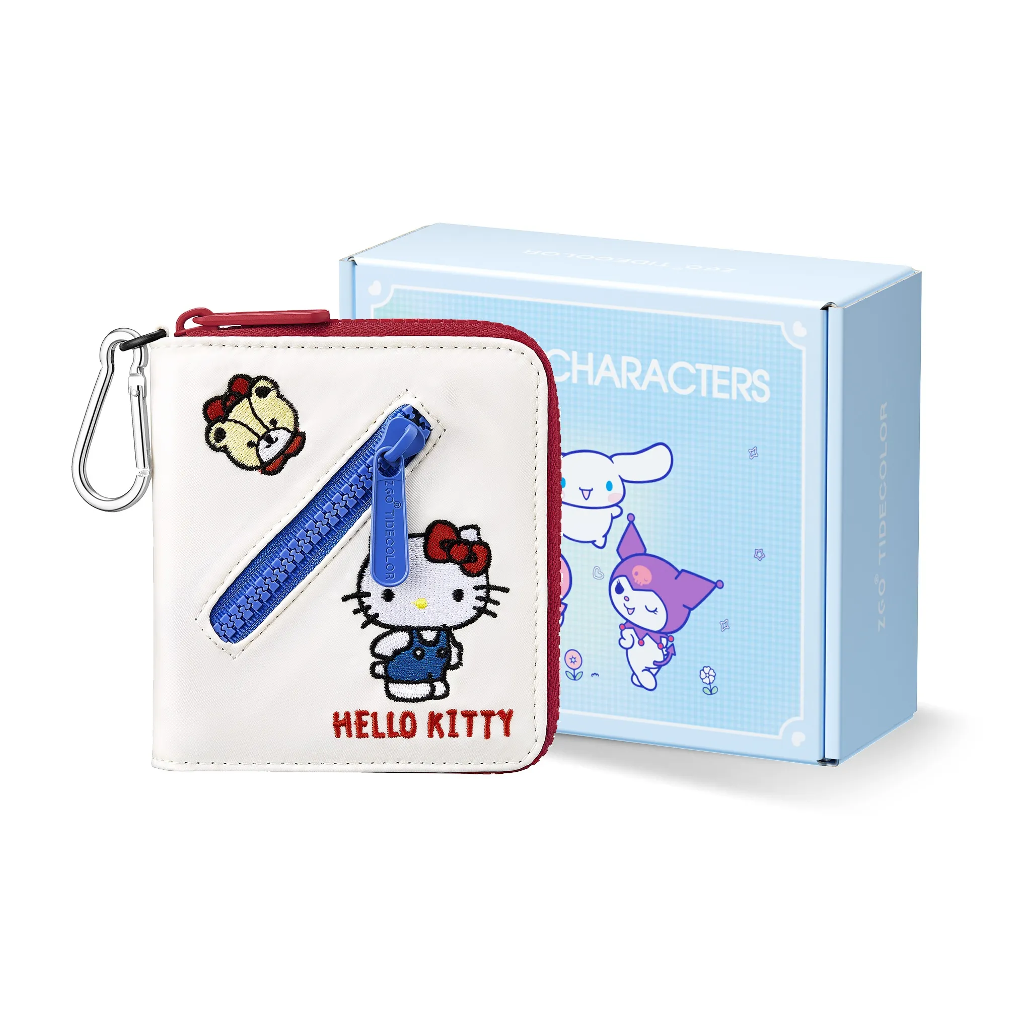 Zgo Sanrio Hello Kitty Polyester Cute Картхолдер для Женщин Практичный Монетница Маленькая Сумка Регулярная Женская Экрю