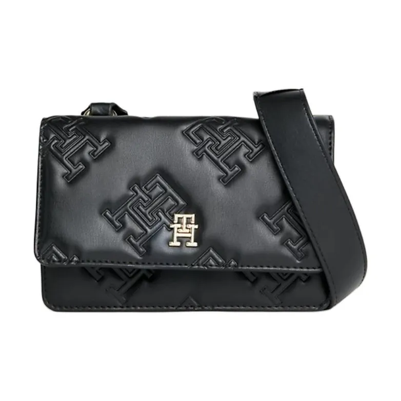 Tommy Hilfiger Polyurethane Shoulder Bag, Crossbody Bag Women's Black
