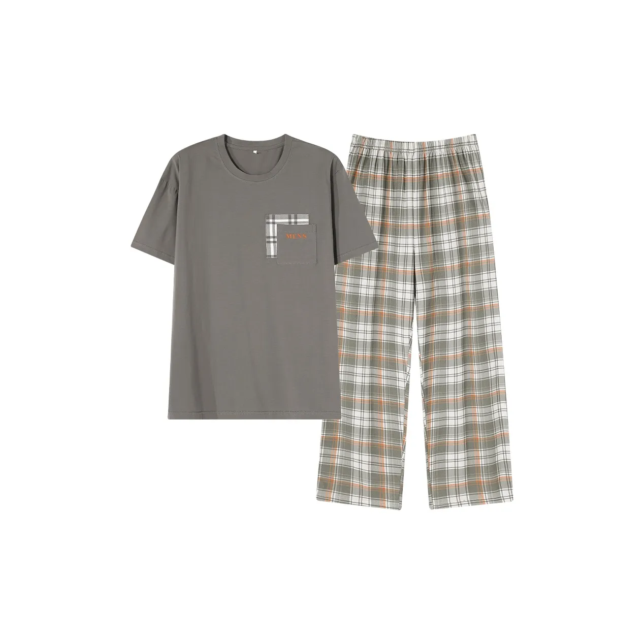 Pretty Lady Pajama Set Men's Khaki Plaid