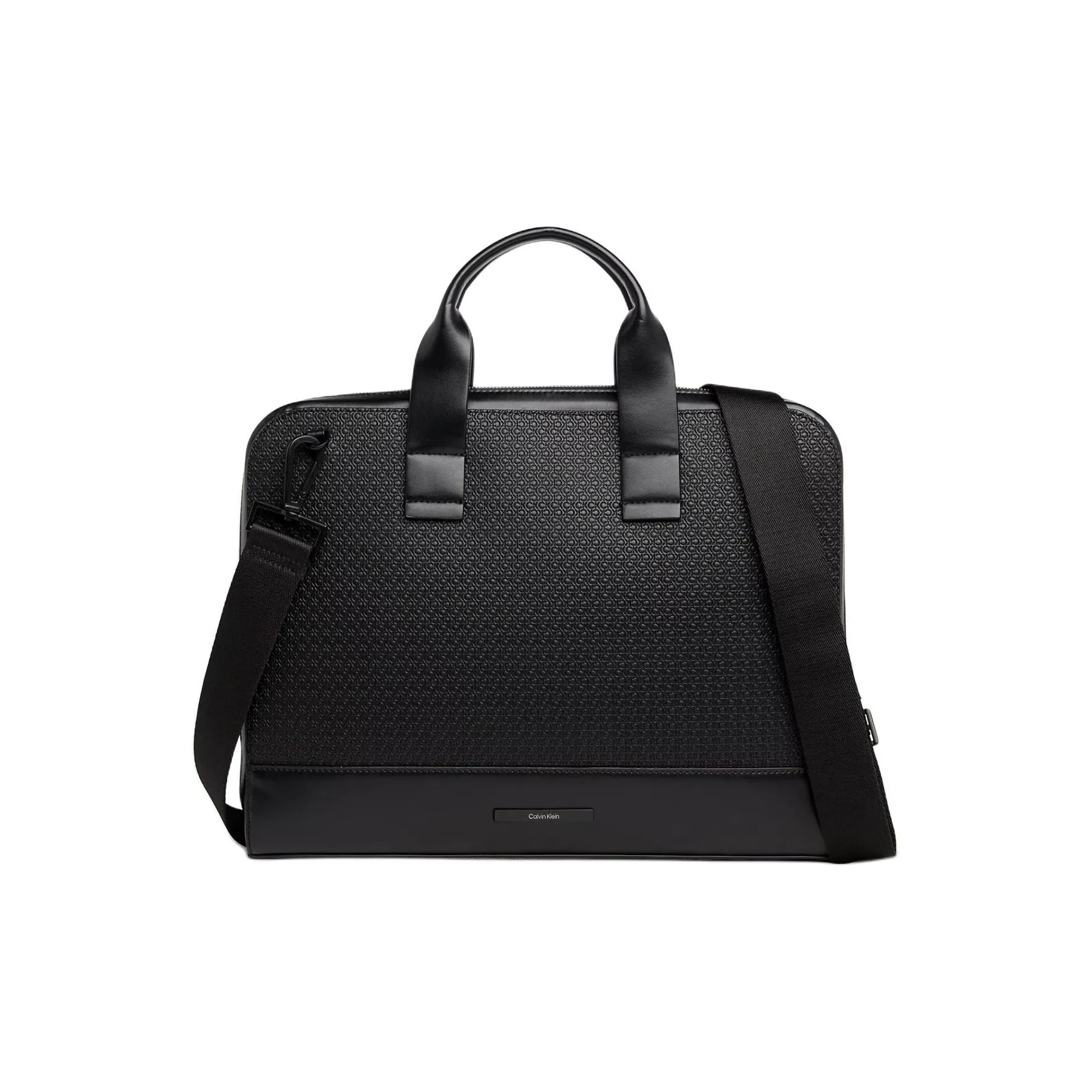 CALVIN KLEIN Artificial Leather Portable One Shoulder Crossbody Laptop Bag Men's Black