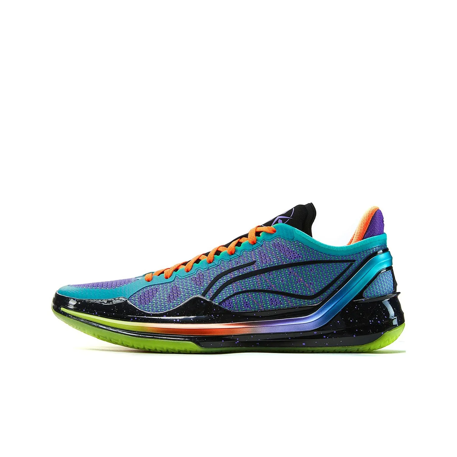 LiNing Blade 4V2 Cushioning Slip Resistant Lightweight Rebound Low Top Basketball Shoes Men's Purple Green