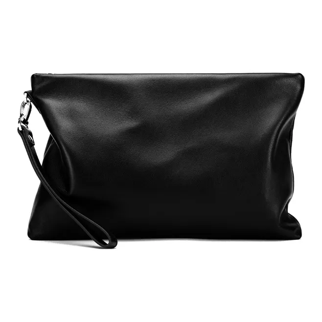 Old Man's Head Клатч из крупнозернистой текстуры коровьей кожи стандартный мужской черный