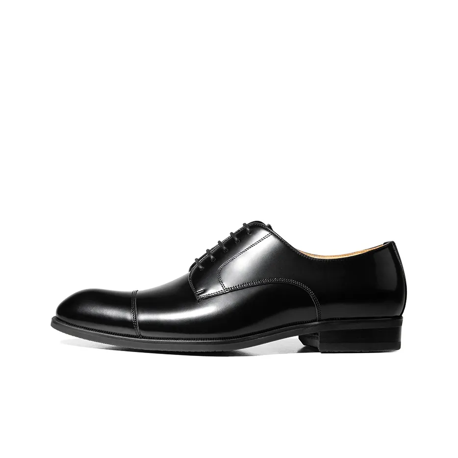 THOM WILLS Business Shiny Calfskin Derby Shoes Dress Shoes Men's Black