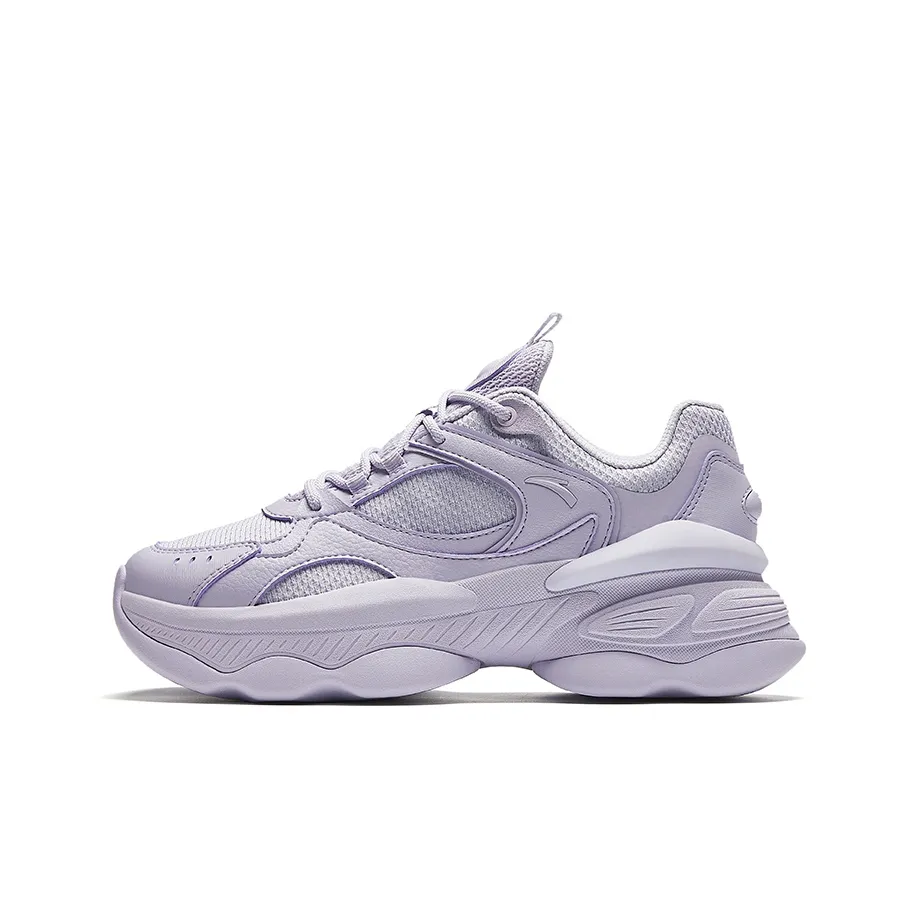 ANTA Орехи визуально увеличивает рост Низкий Топ Повседневный Женский Светло-фиолетовый