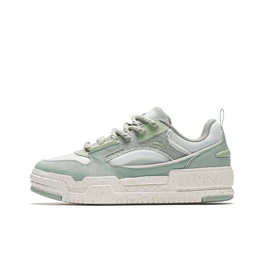 Anta Micro Sugar Anti-Slip And Wear-Resistant Height Increasing Low-Top Skateboard Shoes Men's Gray Green