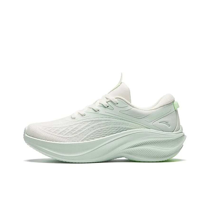 Anta Cushioned Wear Resistant Breathable Lightweight Low Top Running Shoes Women's White Green