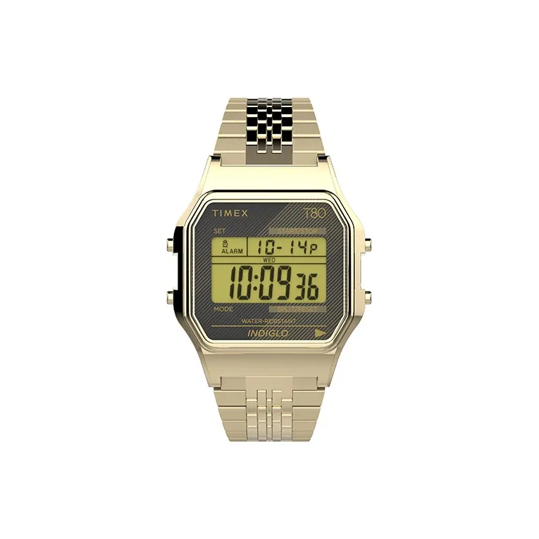 TIMEX Наручные часы Electronic Механизм Нержавеющая сталь Ремешок 34 мм Желтый Циферблат Унисекс