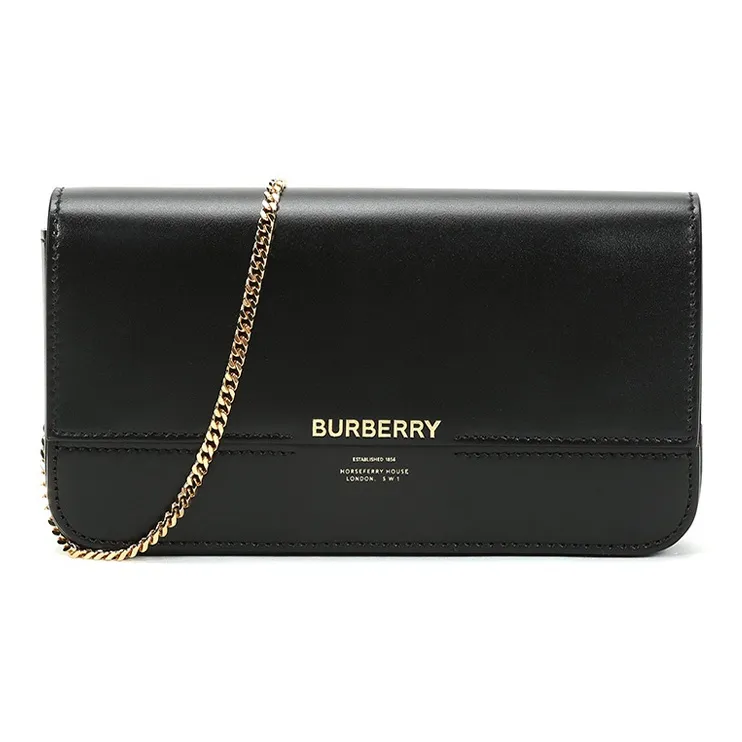 Burberry Cow Leather Clutch, Crossbody Bag, Shoulder Bag Women's Black