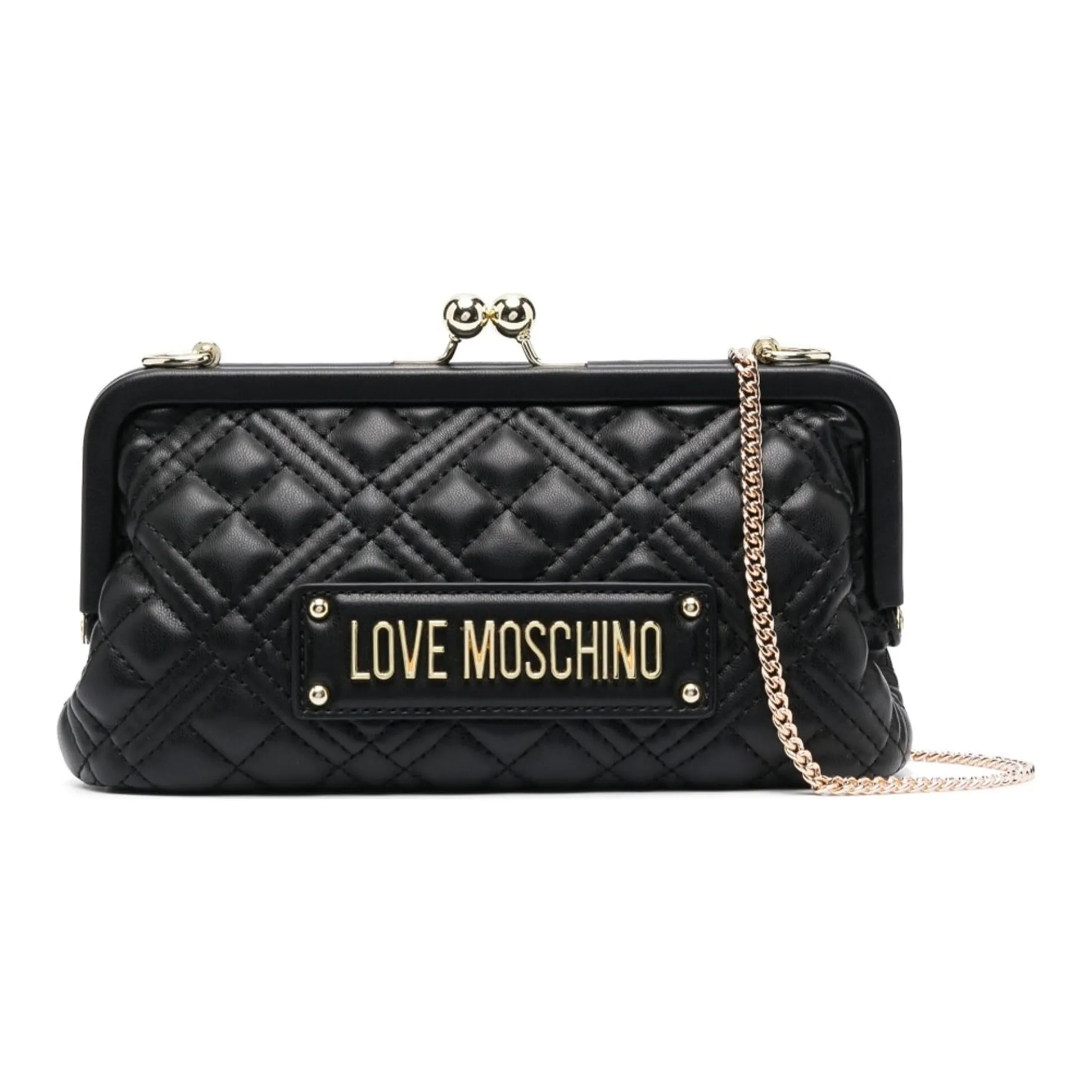 LOVE MOSCHINO Polyurethane Clutch, Shoulder Bag, Crossbody Bag Women's Black