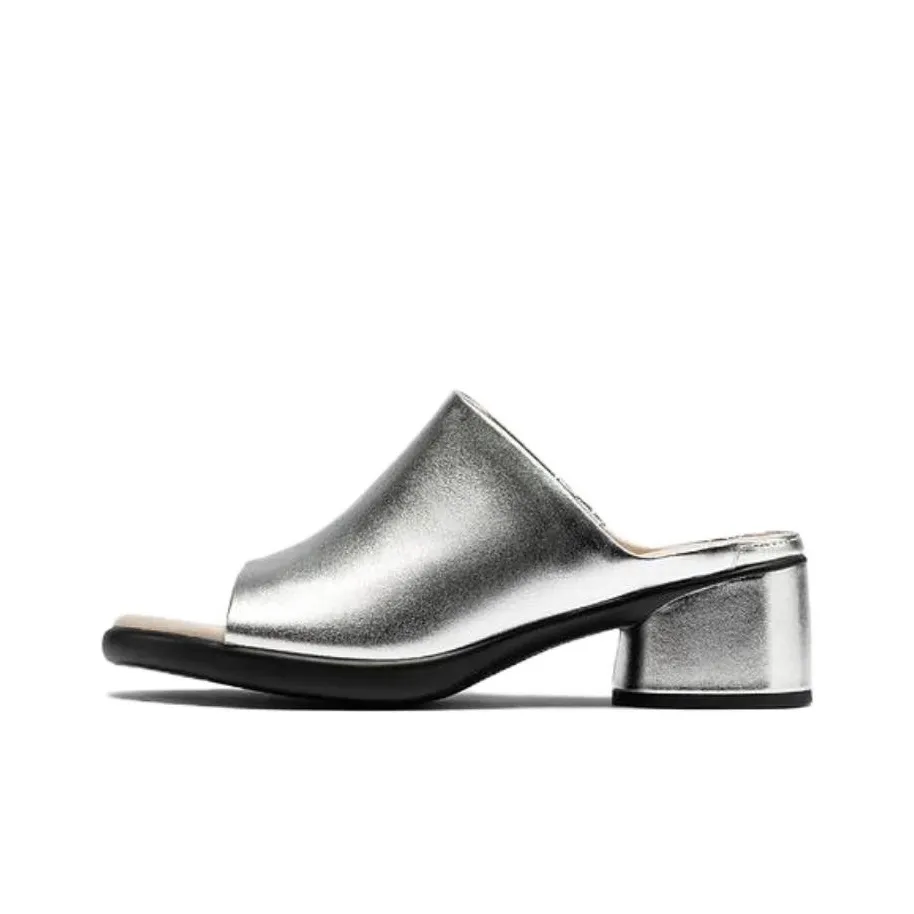 Ecco Massage Antibacterial Quick Dry Slide Slippers Women's Silver