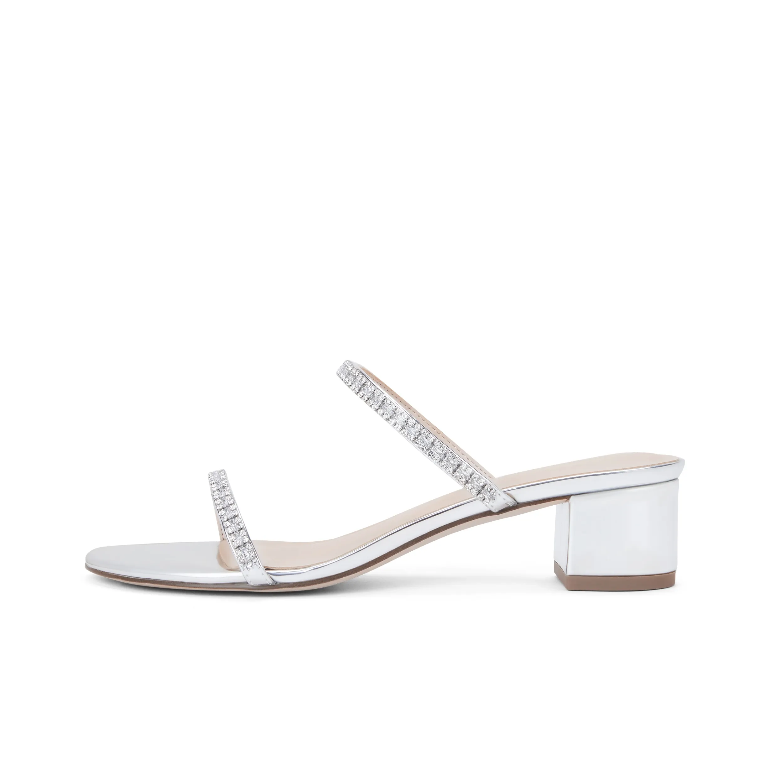 CHARLES KEITH Маленький ck one Ремень Сандалии Тапочки 4,1cm Женские Черный Текстурированный Черный Текстурированный Серебряный