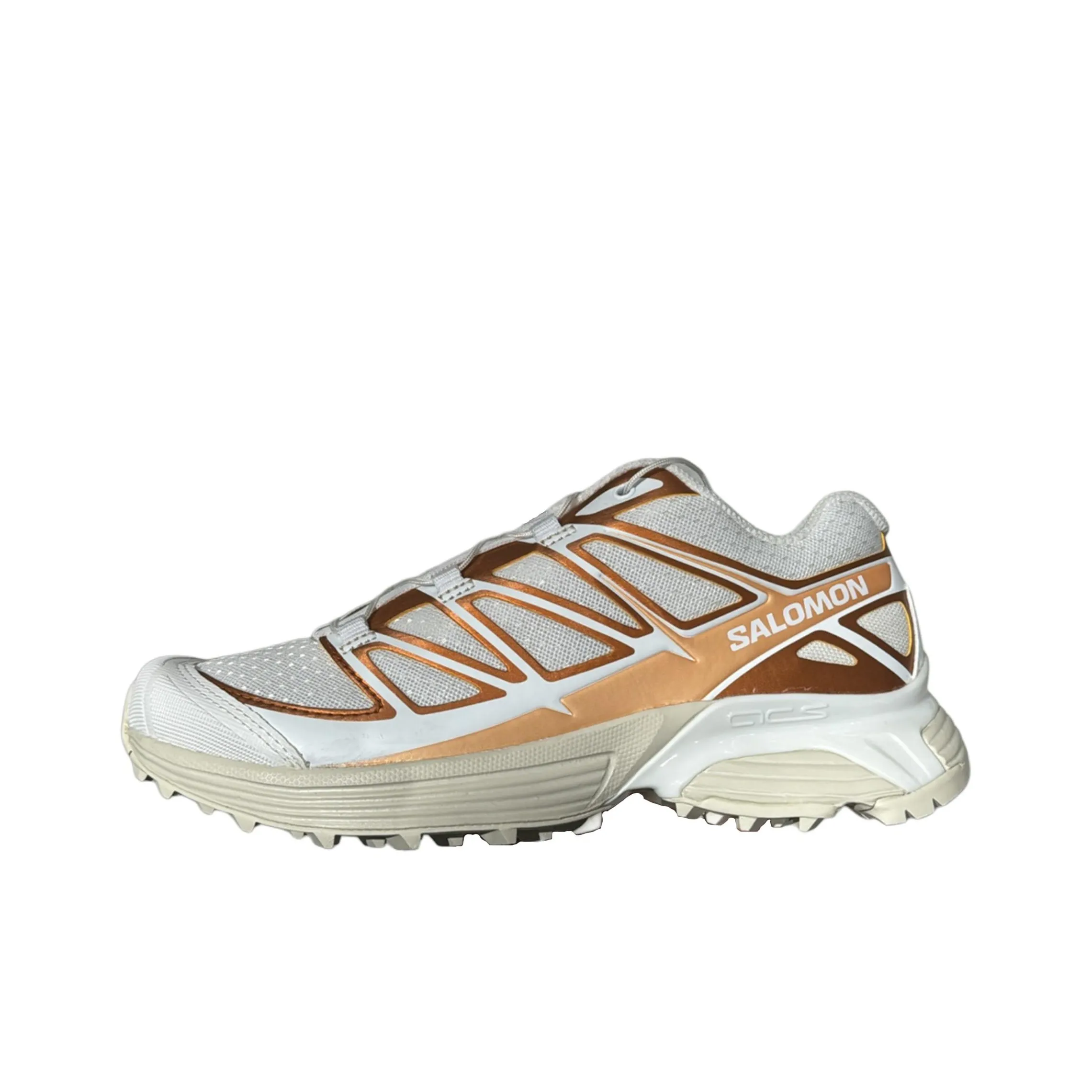 SALOMON XT Pathway Metallic Sneakers 'White Ftw Copper Almond Milk'