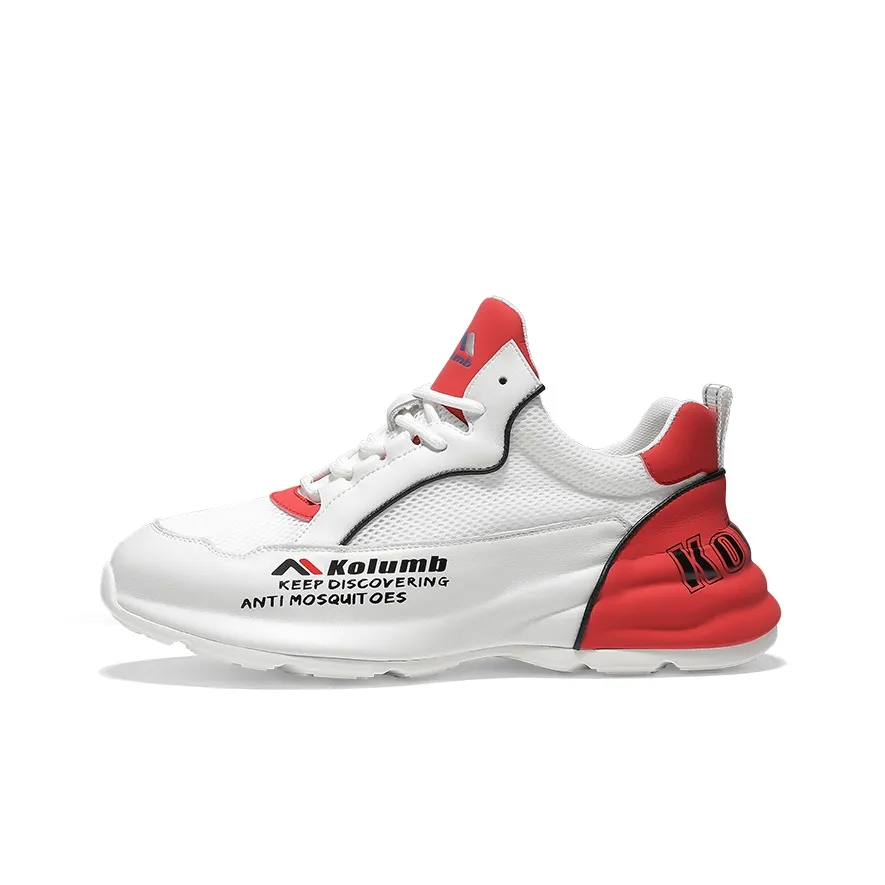 KOLUMB Амортизация Устойчивый к истиранию Дышащий Низкий Топ Casual Мужской Белый Красный