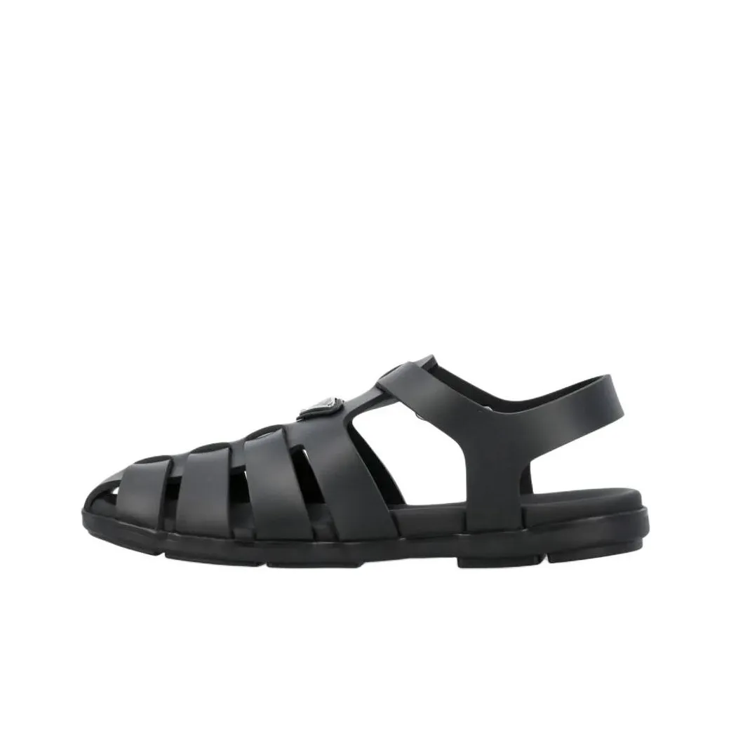 PRADA Triangle Roman Sandals Men's Black