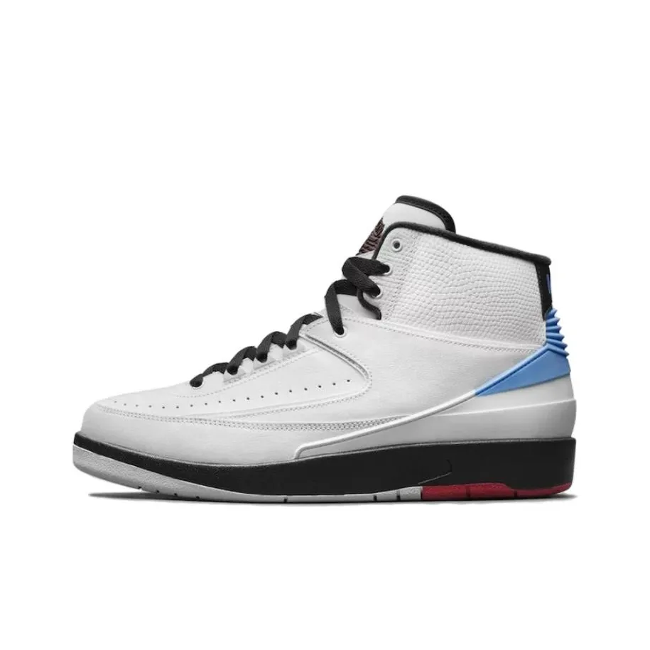 Jordan Air Jordan 2 Retro Alumni UNC Slip-Resistant High-Top Vintage Basketball Shoes Men's Carolina Blue