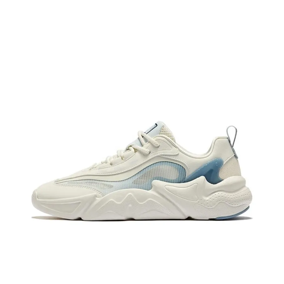 Erke Wu Yan 3.0 Cushioning Wear Resistant Low Top Chunky Sneakers Men's Microcrystal White Ice Cube Blue