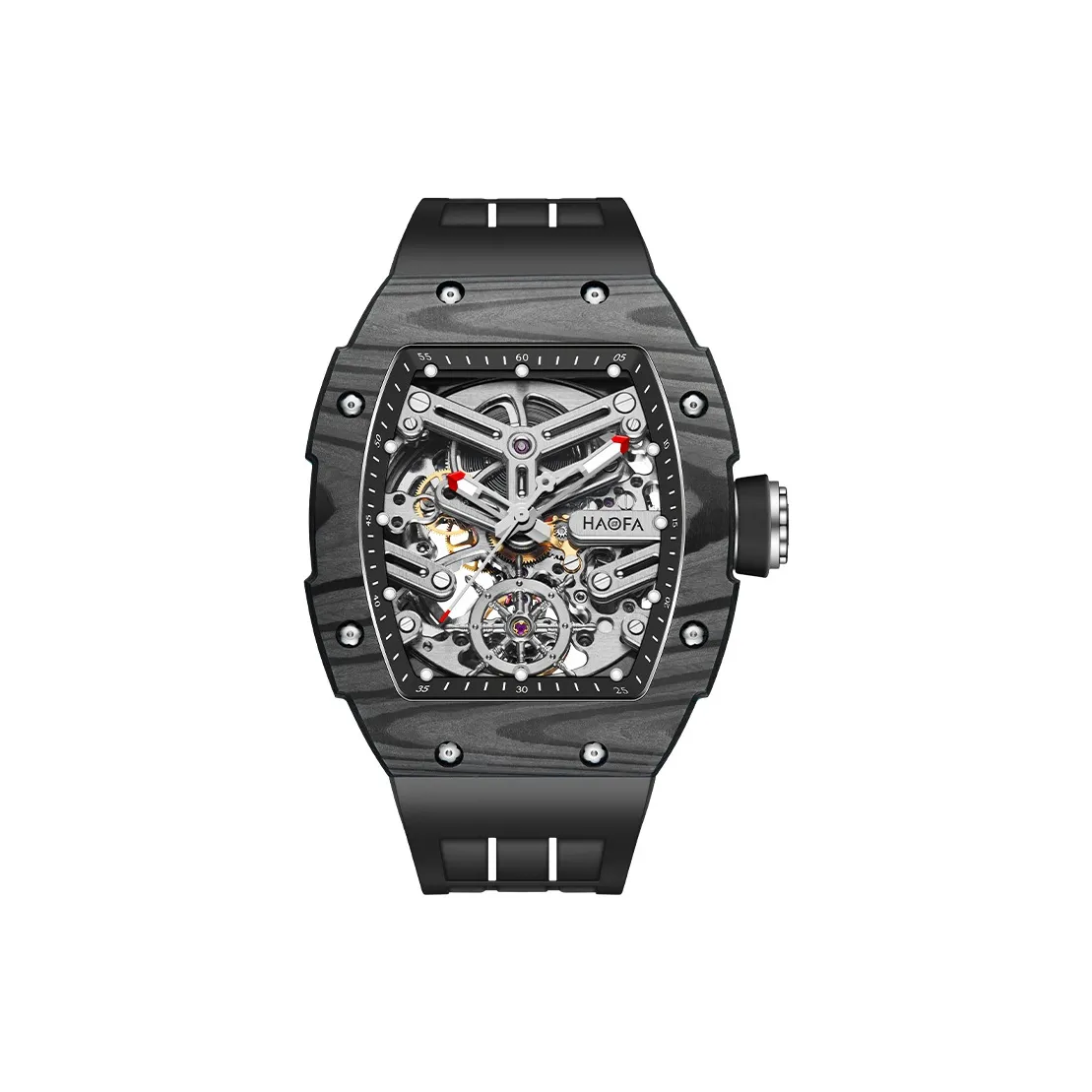 HaofaTourbillon Automatic Mechanical Movement Watch Men's Watches Black Dial 1982-A