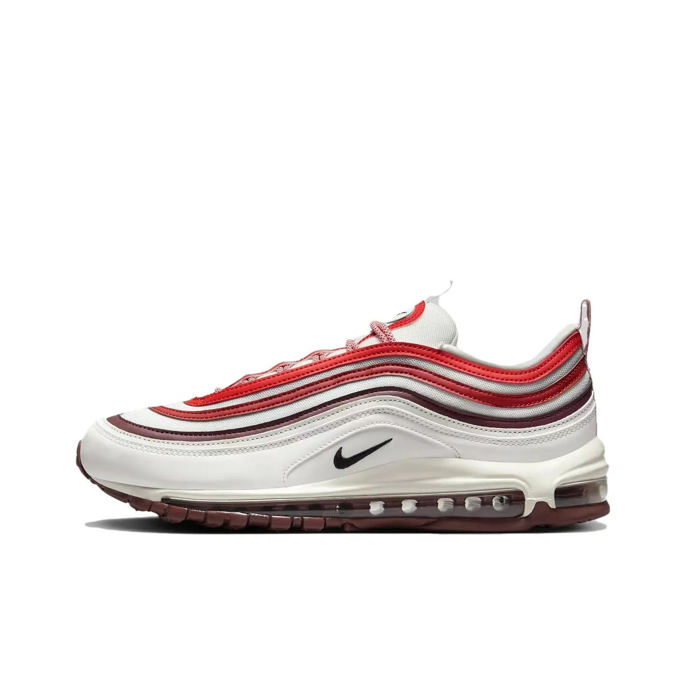 Nike Air Max 97 Устойчивый к истиранию Дышащий Низкий Топ Воздушная Подушка Беговые кроссовки Мужские Красный Белый