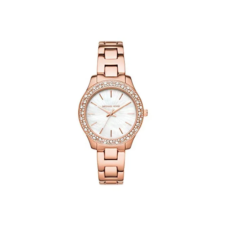MICHAEL KORS Женские часы Кварцевый механизм Ремешок из нержавеющей стали 36 мм Белый циферблат