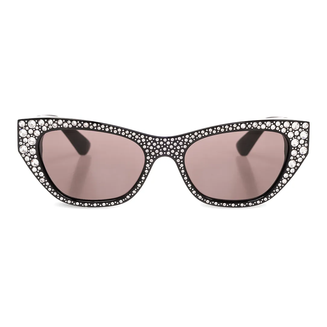 Alexander McQueen Logo Engraved Cat Eye Sunglasses