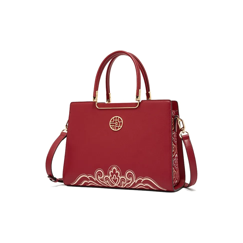 Geshiman Cow Leather Crossbody Handbags Regular Women's Ecru/Black/Apricot/Royal Blue/Burgundy