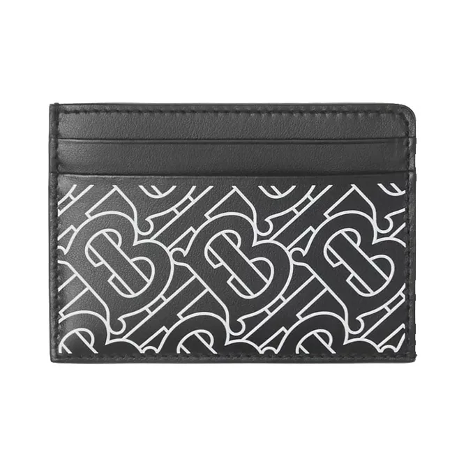 Burberry Кожа Держатель для карт Мужской Черный