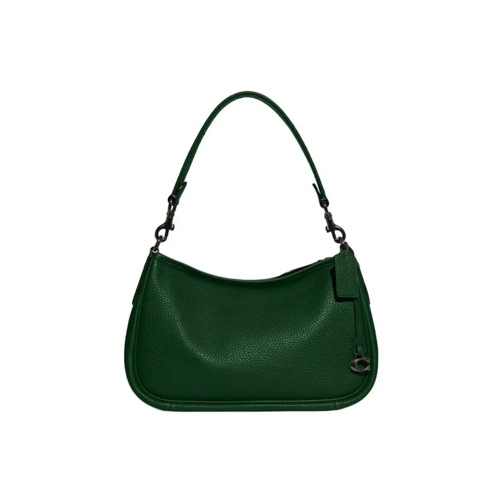 COACH Cary Pebbled Leather Shoulder Bag, Handbag, Shoulder Bag Women's Deep Pine Green